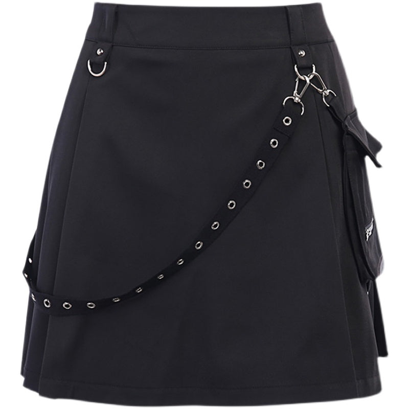 Gothic Streetwear Pleated Skirt