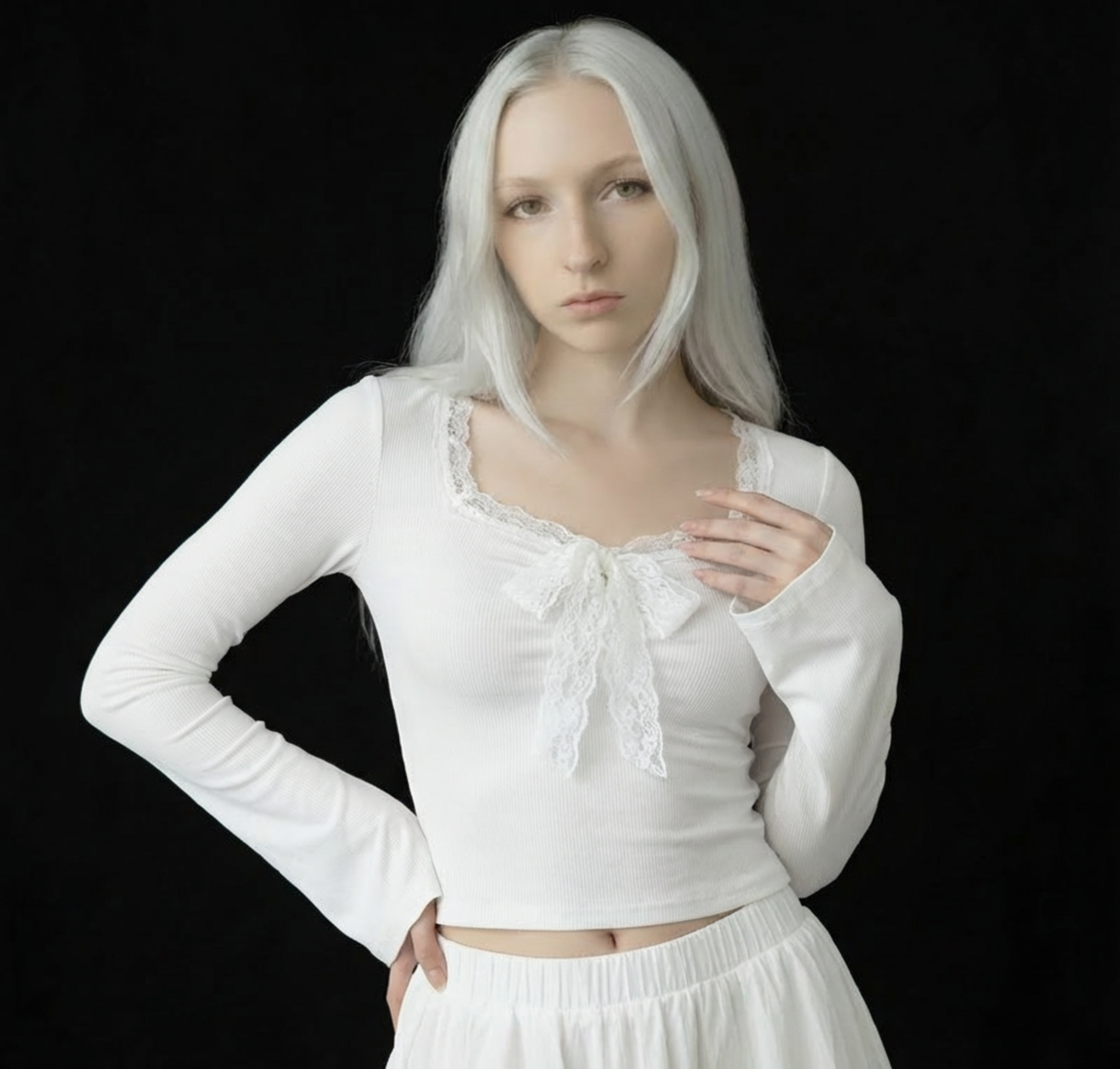 The Ethereal Coquette Lace Tie Top