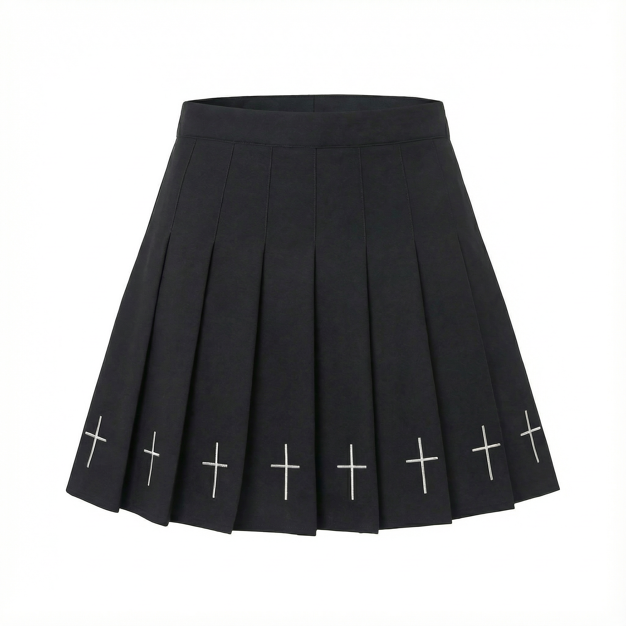 Black Pleated Cross Skirt