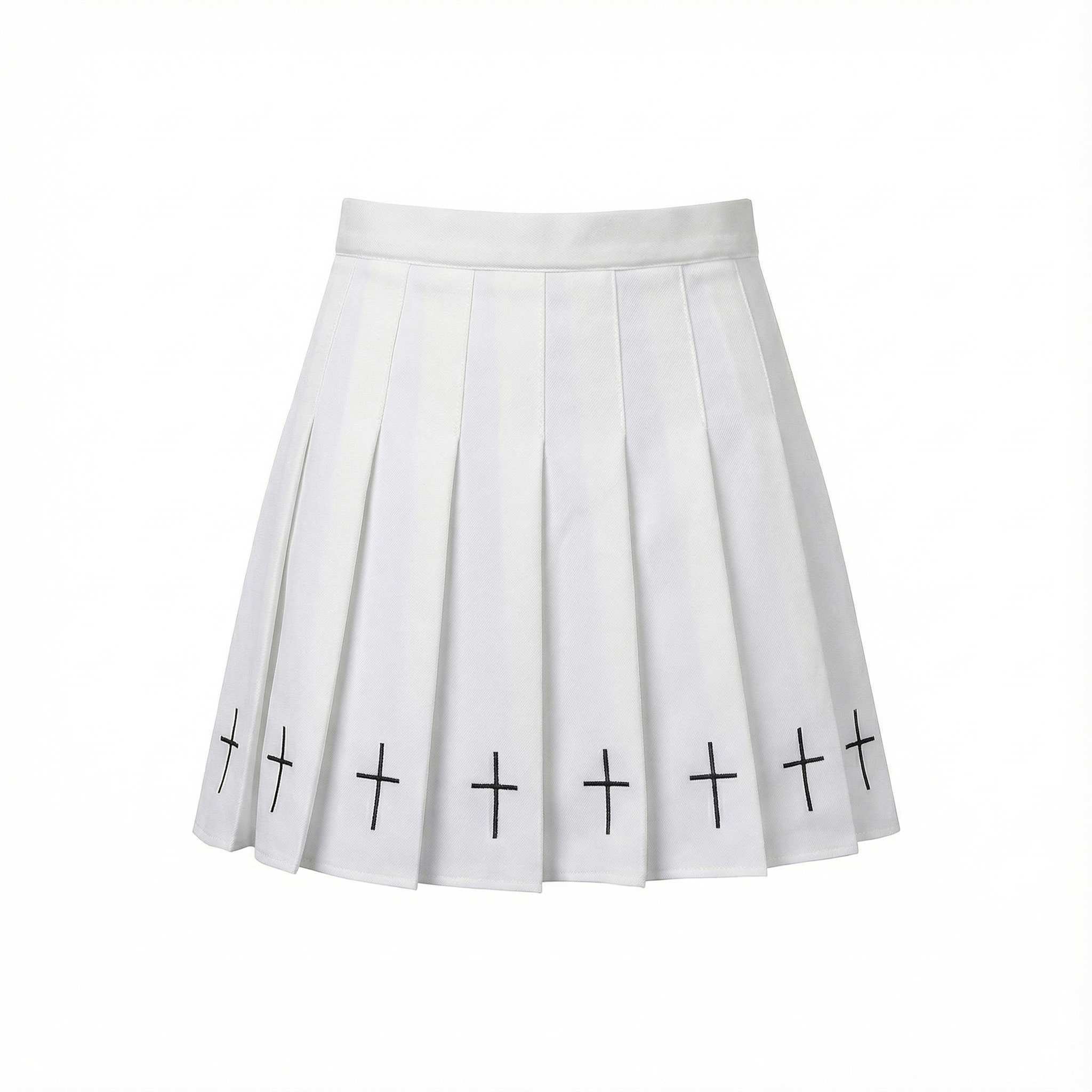 White Pleated Cross Skirt