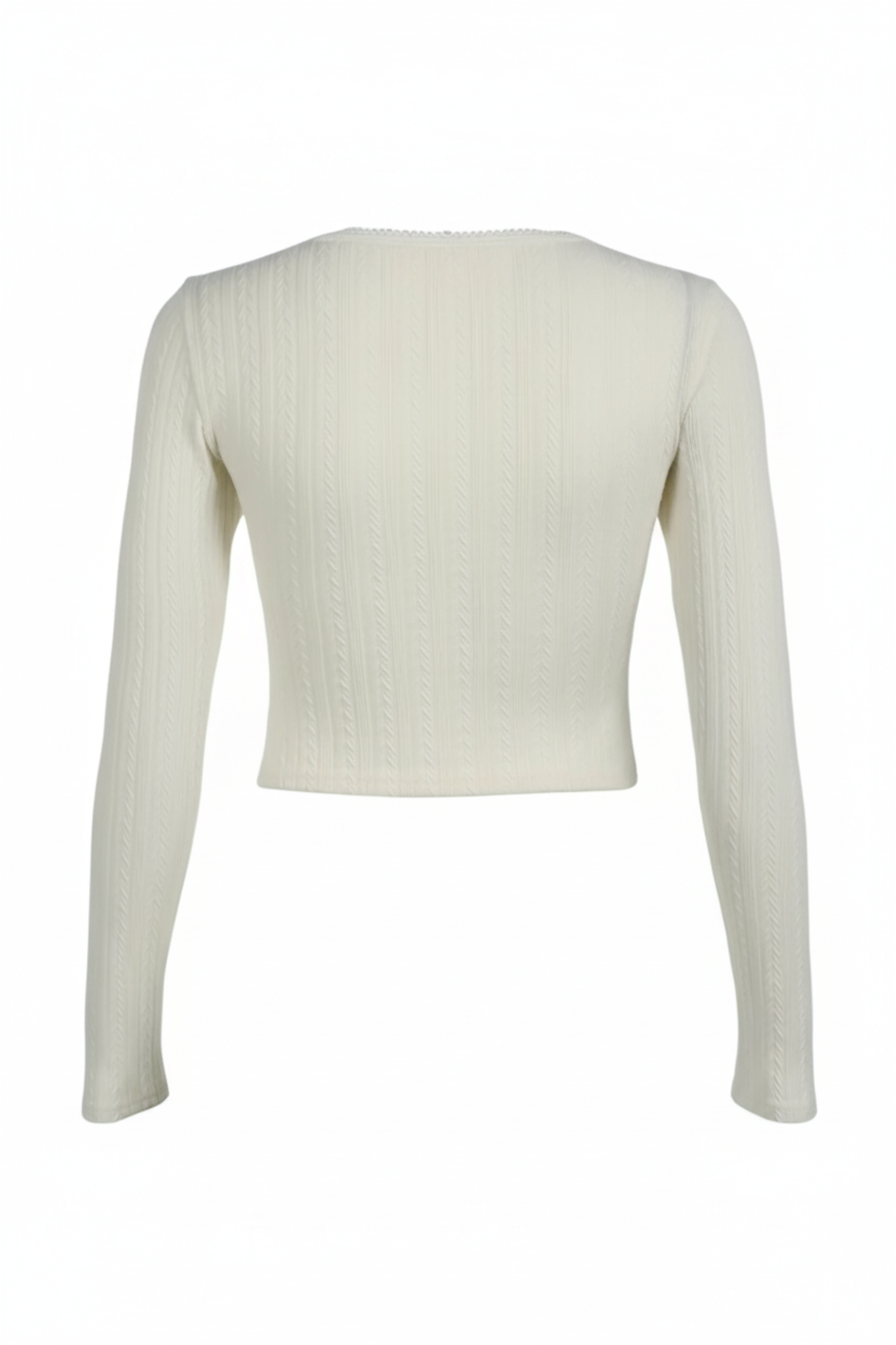 Coquette Ribbon Pleated Long-Sleeve Top