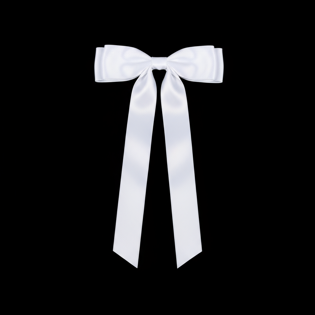 White Satin Ribbon Hair Bow – Coquette Accessory